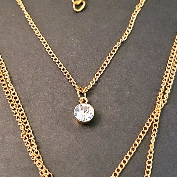 NEW Rose-Gold-Tone Triple Strand Charm Layering Necklace - Picture 7 of 11